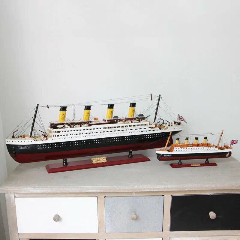 Modelo Titanic, barco terminado, velero de madera, decoración para sala de estar, simulación de crucero, accesorios de decoración para el hogar