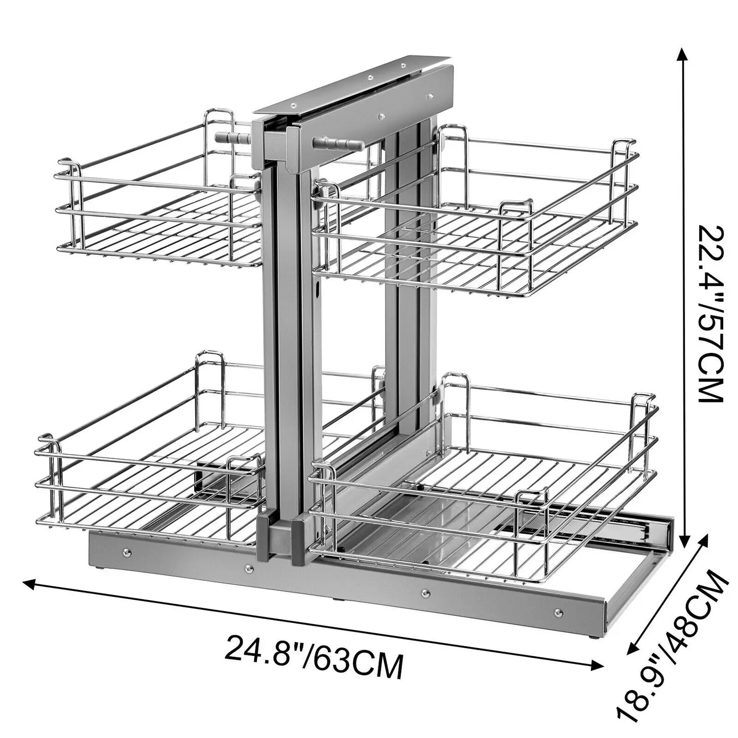 VEVOR-armario esquinero ciego en la nube, cesta extraíble de 2 capas, fácil de instalar, acero al carbono, acero inoxidable para almacenamiento en la esquina de la cocina