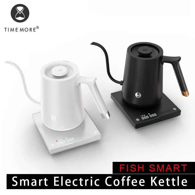 TIMEMORE Store-cafetera eléctrica inteligente para pescado, hervidor de agua con cuello de cisne, 600-800ml, 220V, olla con Control de temperatura de calor Flash para Cocina