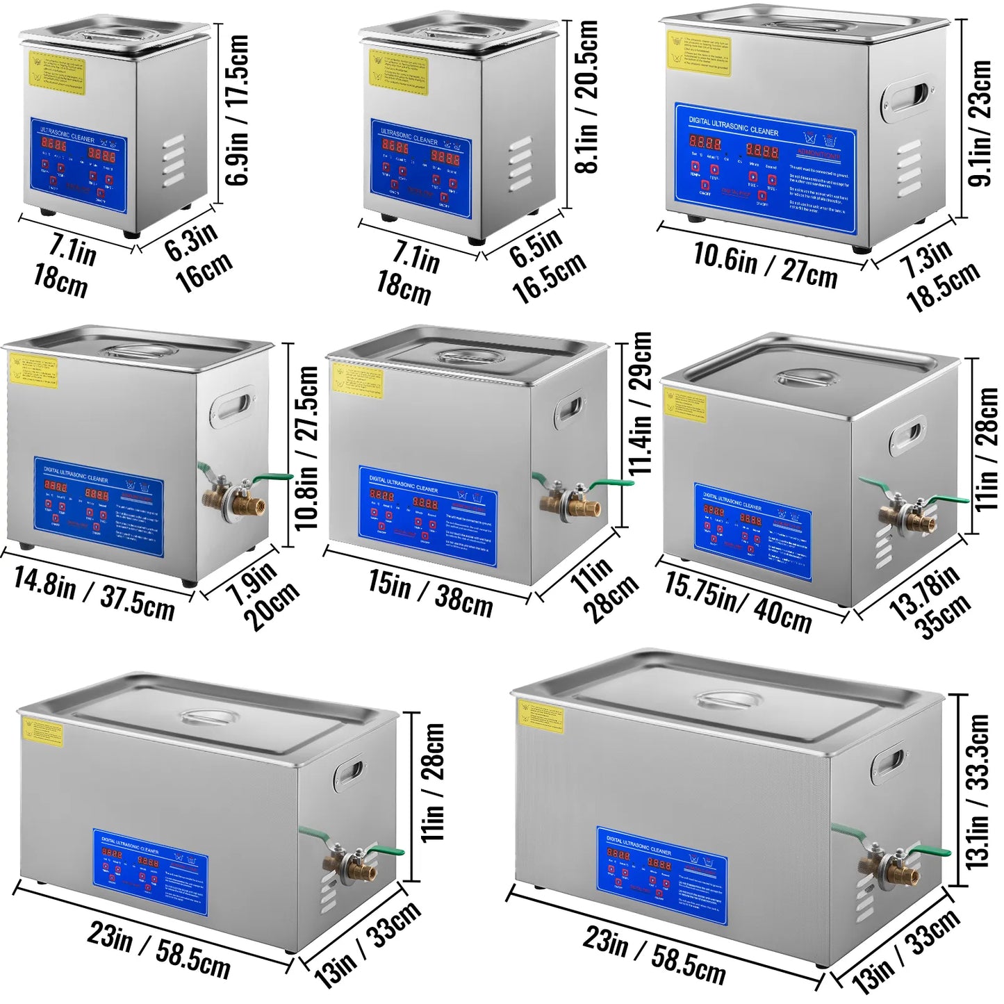 VEVOR 1.3L 2L 3L 6L 10L 15L 22L 30L nettoyeur à ultrasons lave-vaisselle Portable lave-linge lave-vaisselle appareils ménagers à ultrasons