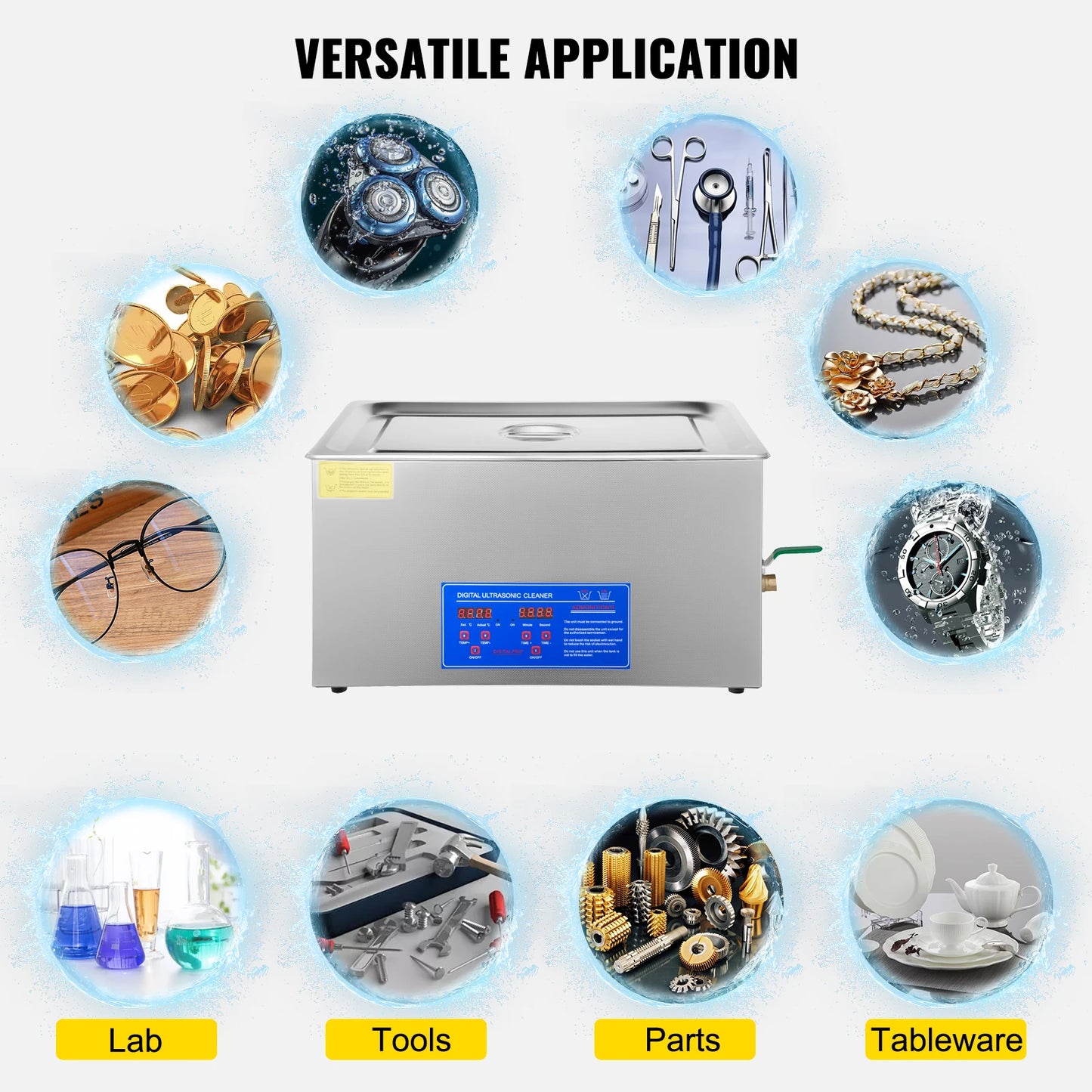 VEVOR 1.3L 2L 3L 6L 10L 15L 22L 30L nettoyeur à ultrasons lave-vaisselle Portable lave-linge lave-vaisselle appareils ménagers à ultrasons