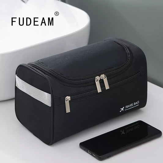 FUDEAM Polyester hommes d'affaires Portable sac de rangement articles de toilette organisateur femmes voyage sac cosmétique suspendu étanche pochette de lavage