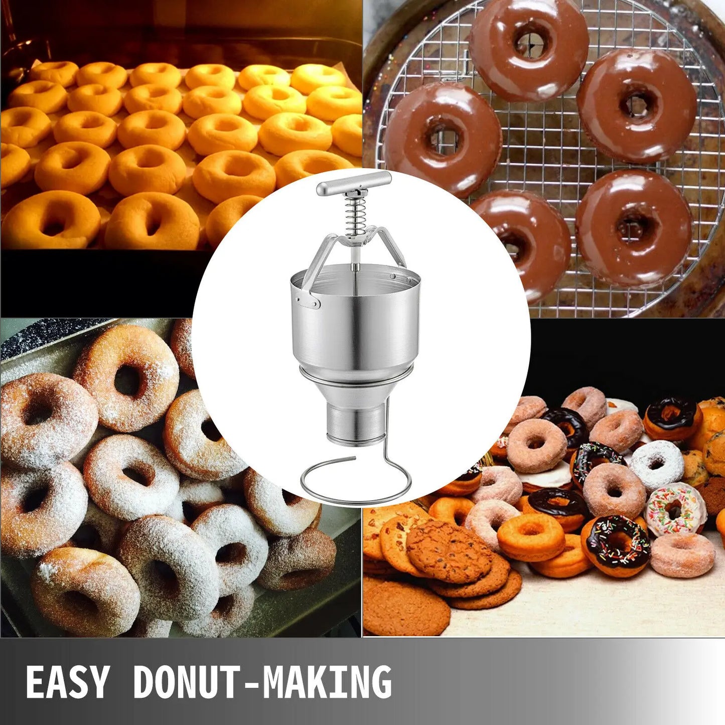 VEVOR-dispensador Manual de masa para donuts, cuentagotas, 5L, 6 espesores ajustables, fácil de usar, hogar comercial