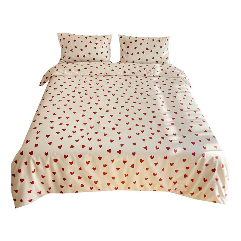 Ensemble quatre pièces en coton pour fille, drap-housse Simple, ensemble trois pièces 100 coton