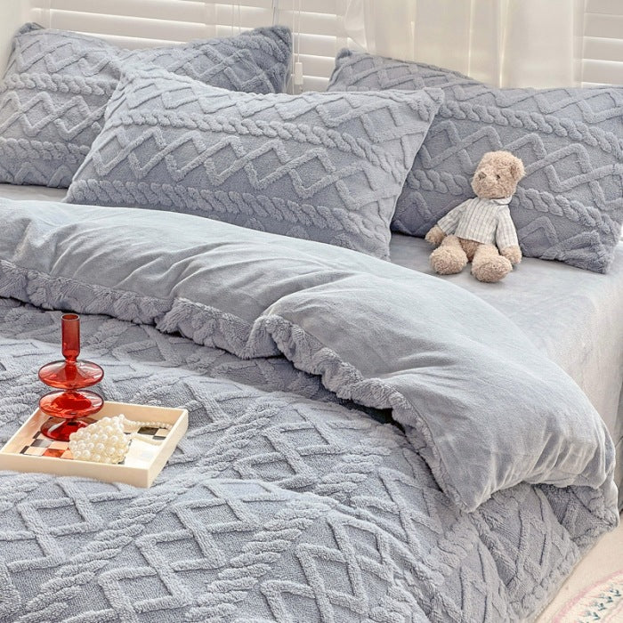 Four-piece Bed Set Thickened Warm Milk Fiber