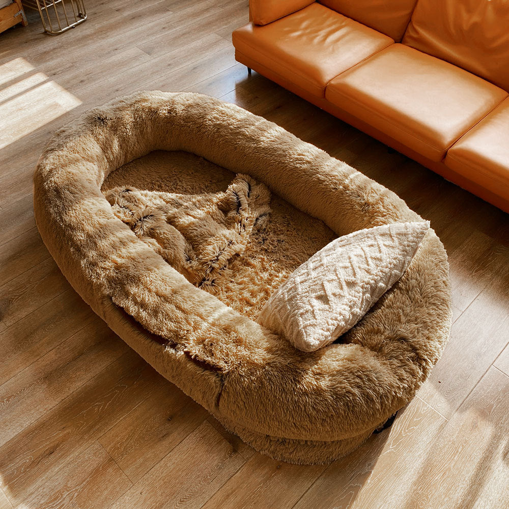 Tapis éponge chaud rond en peluche Human Kennel