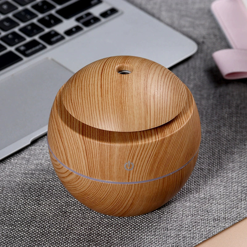 130ML Air Humidifier Ultrasonic USB Aroma Diffuser Wood Grai