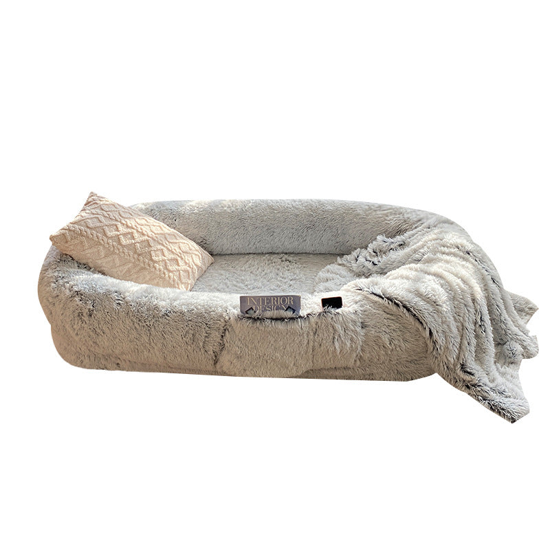 Tapis éponge chaud rond en peluche Human Kennel