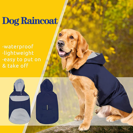 Vêtements réfléchissants pour grands chiens, coupe-vent lors des sorties, imperméable à capuche