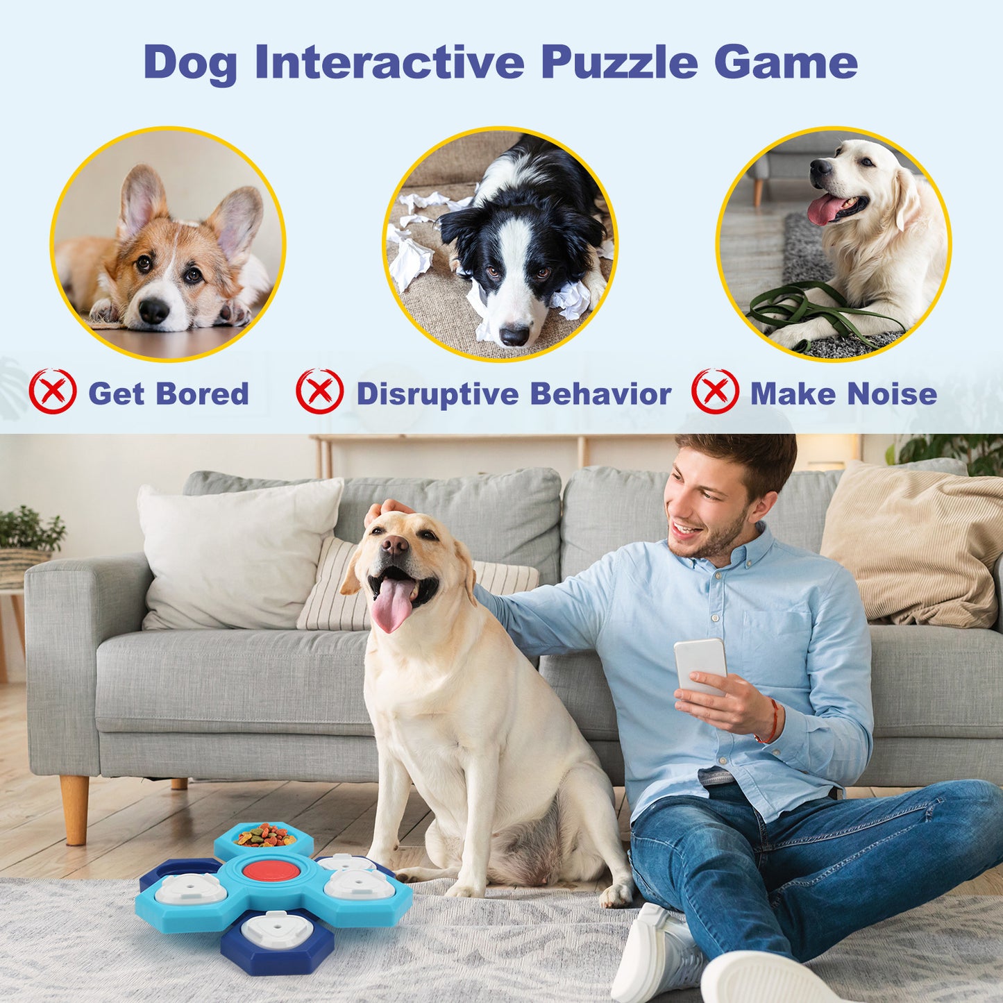 Animaux de compagnie Puzzle formation alimentation lente bol pour chien produits pour animaux de compagnie