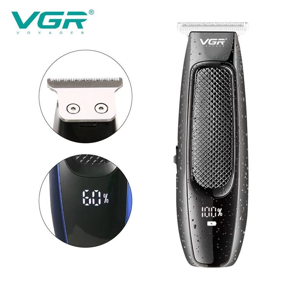 Cortadora de pelo Vgr255, cabezal de aceite, cortadora eléctrica USB, afeitadora de pelo, pantalla Digital LED compacta, cortadora de pelo electrónica