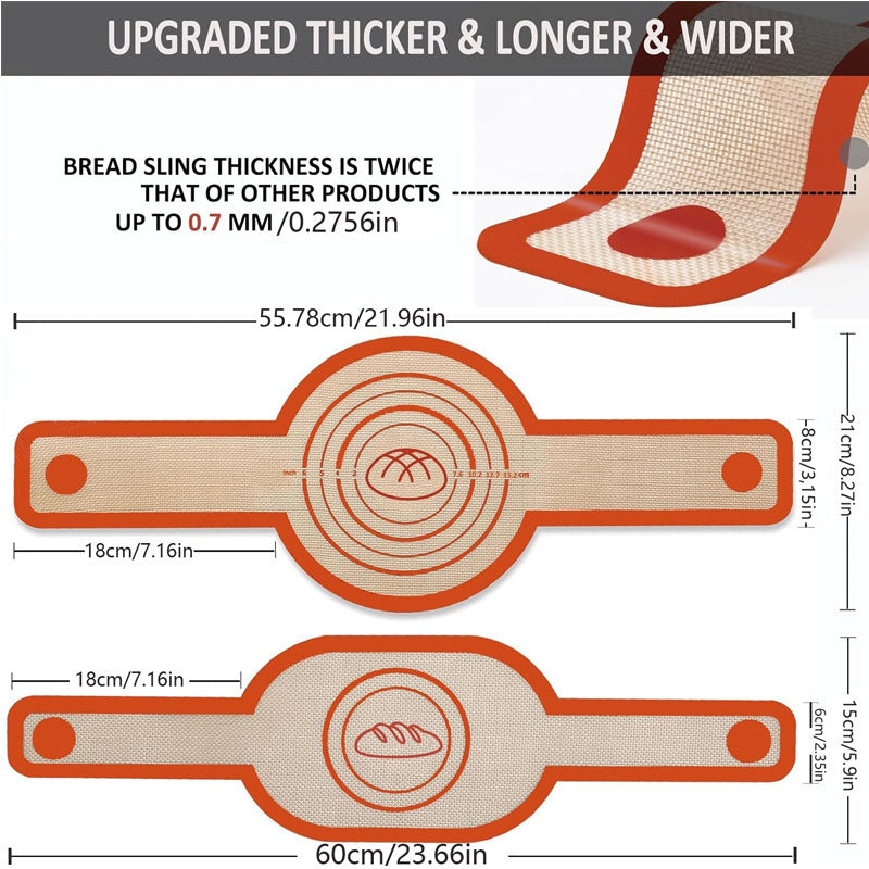 Dutch Baking Long Handle Transfer Tool Dough Kneading Platinum Non-stick Oil-proof Silicone Pad