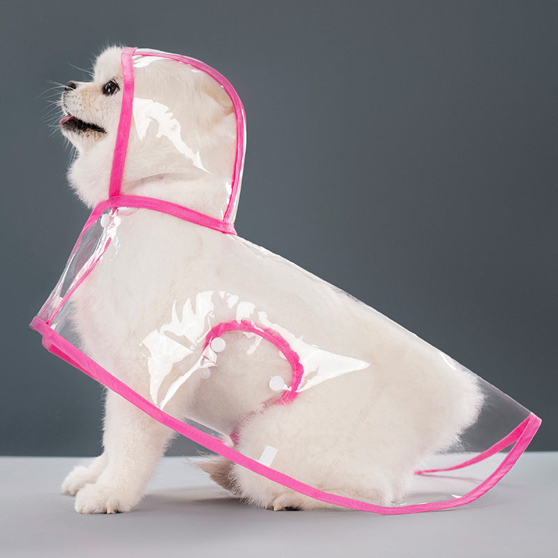 Suministros para mascotas Impermeable de plástico transparente para perros