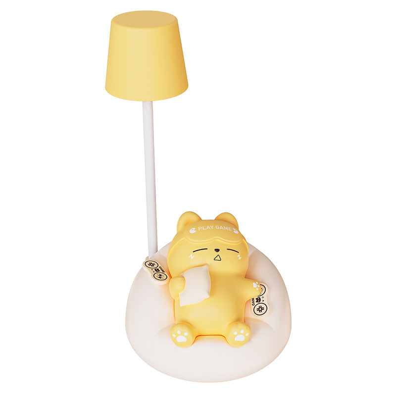 Petite lampe de nuit créative en forme de chat endormi, charge nocturne, Pat