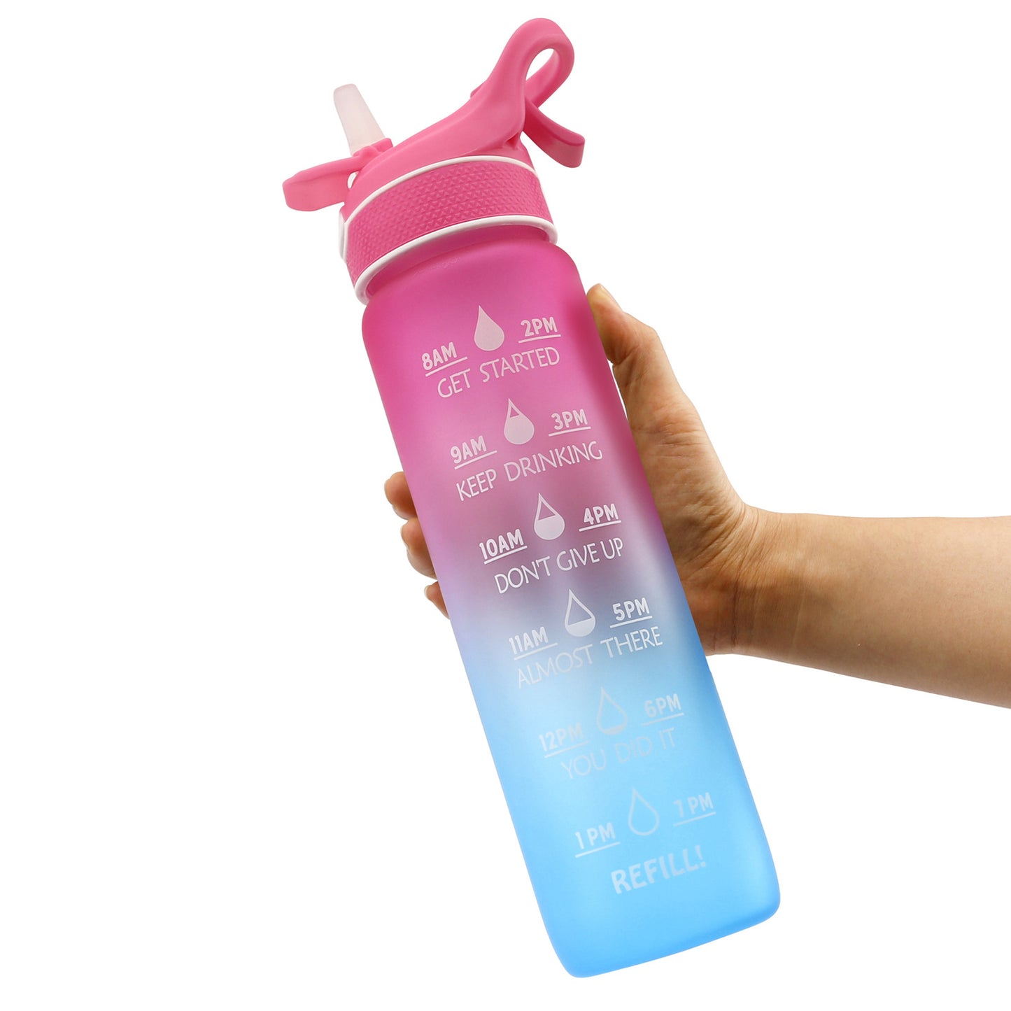 Botella de agua Scrub Bounce Cover Pajita Space Cup Botella de agua deportiva