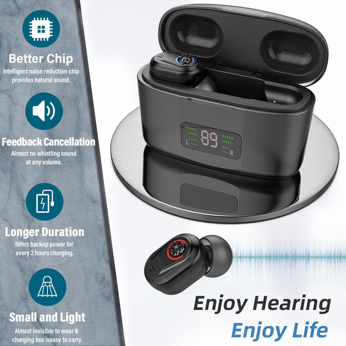 New TWS In-ear Digital Display Charging Warehouse Digital Hearing Aid