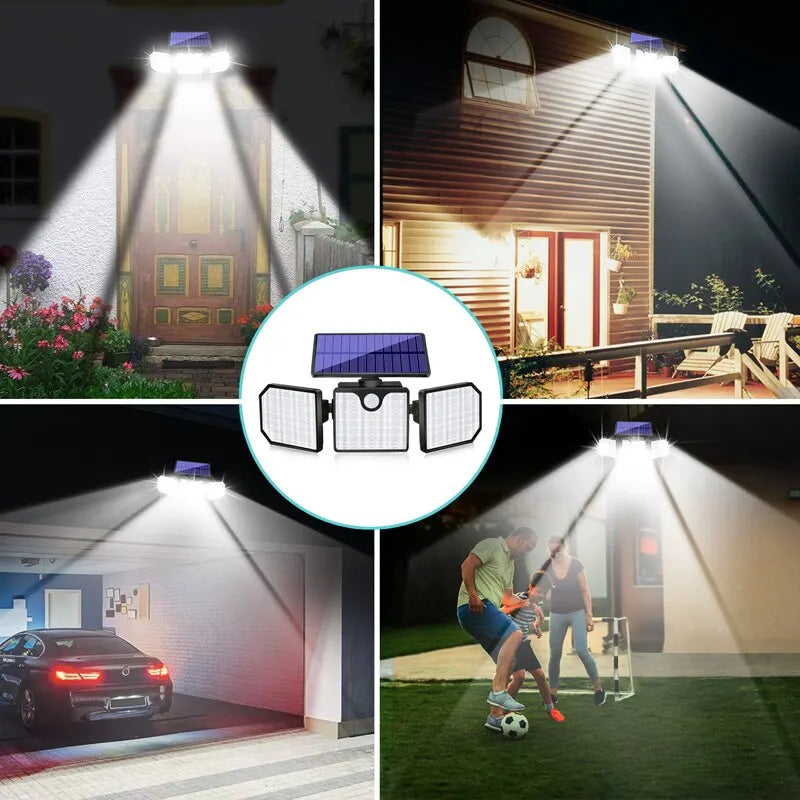 1PC Solar Wall Lamp Street Lamp Lighting Outdoor Waterproof Human Body Infrared Sensor Lamp Garden Lamp 230LED Floodlight