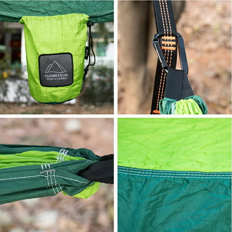 Tissu de Parachute en Nylon Portable, hamac de jardin de randonnée de Camping en plein air simple et Double taille