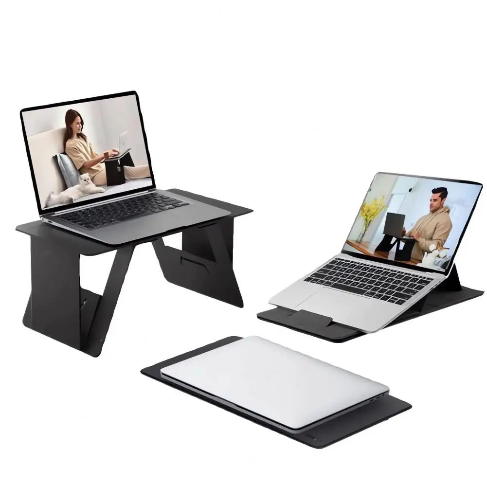 Support d'ordinateur portable pliable et réglable, facile à ranger, pour un gain de place, support informatique, chambre à coucher, petit bureau pour bureau