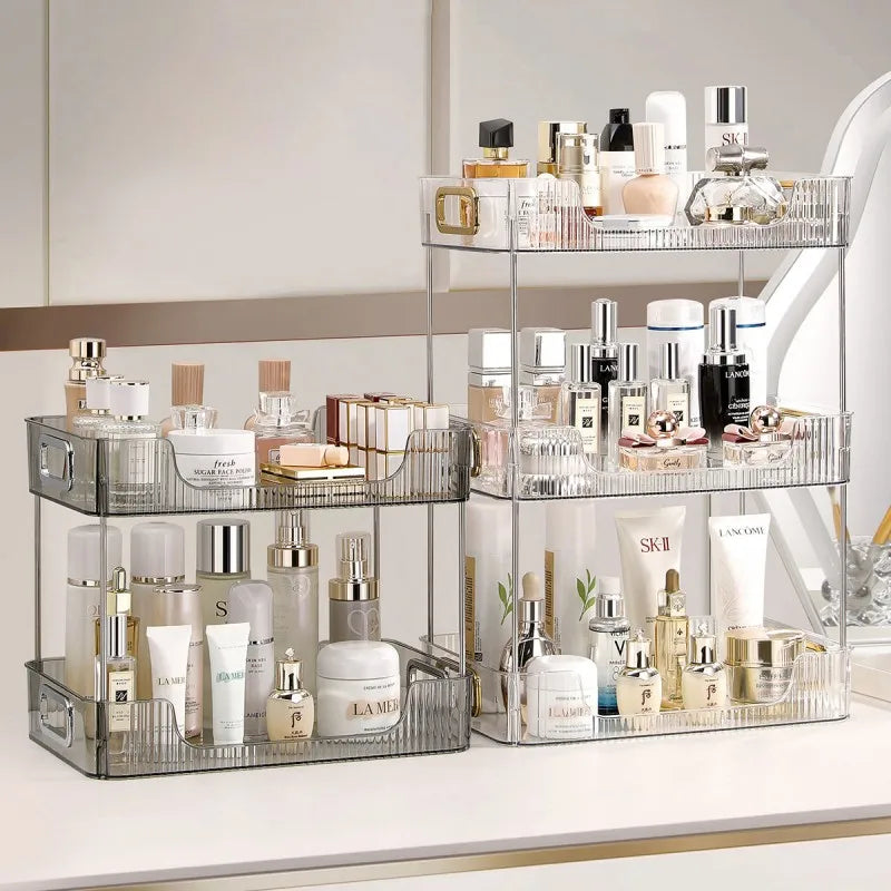 Bathroom Organizer Shelf Acrylic Makeup Storage Rack Large Capacity Skincare Cosmetic Liptick Home Kitchen Desktop Holder