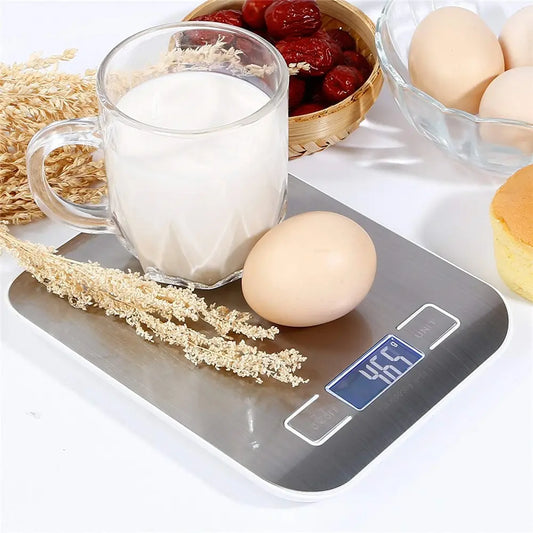 5kg/10kg Rechargeable Stainless Steel Electronic Scales Kitchen Scales Home Jewelry Food Snacks Weighing Baking Tools