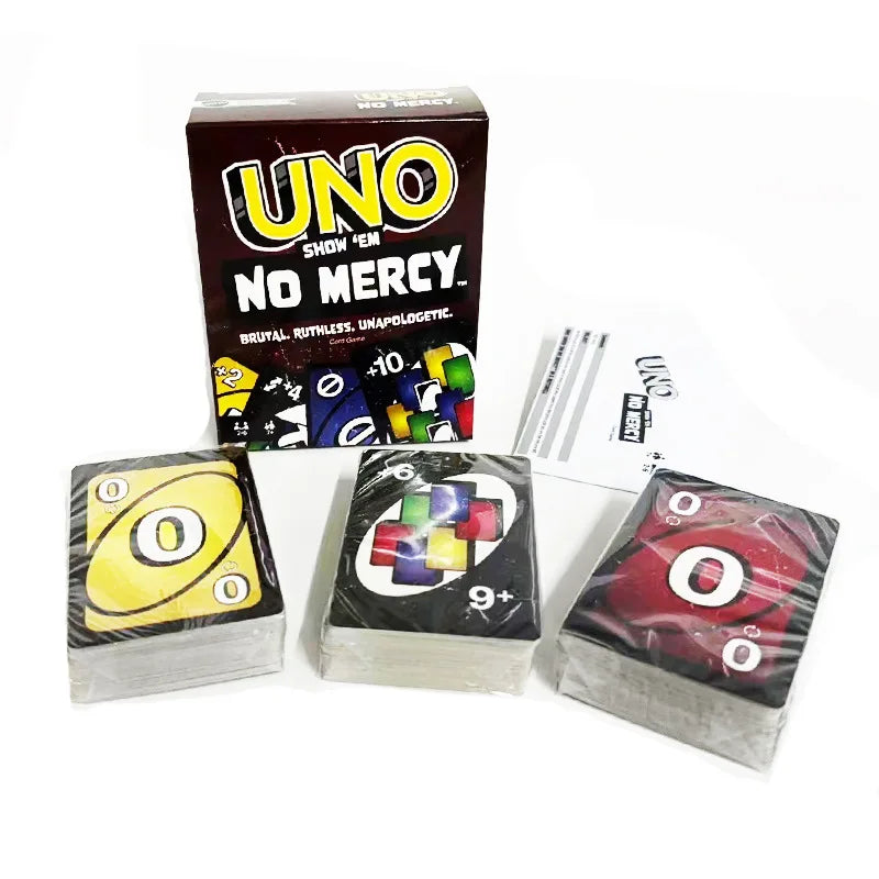 UNO NO MERCY Jeu de cartes assorti Minecraft Dragon Ball Z Multijoueur Fête de famille Jeu de société Funny Friends Entertainment Poker