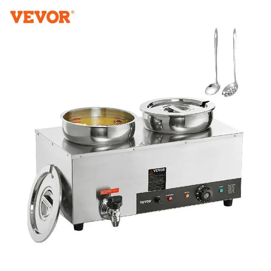 Calentador de sopa eléctrico VEVOR con hervidor de alimentos de 2/3/4*7,4 Qt, olla de cocina de acero inoxidable resistente al calor para restaurante y hogar