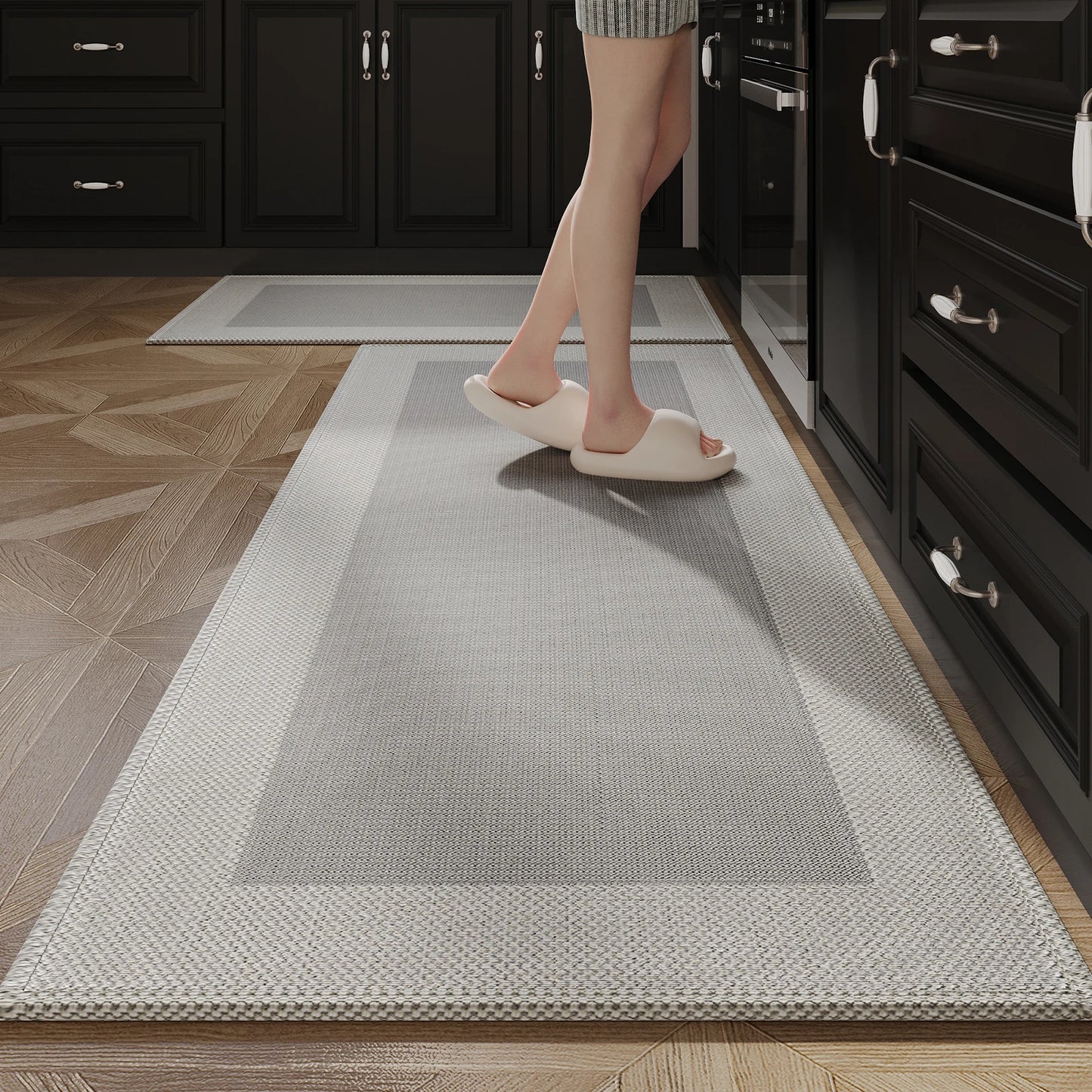 Tapis de cuisine, tapis de sol de cuisine, résistant à l'huile, essuyable, sans lavage, longue bande, résistant à la saleté, absorbant l'huile et l'eau