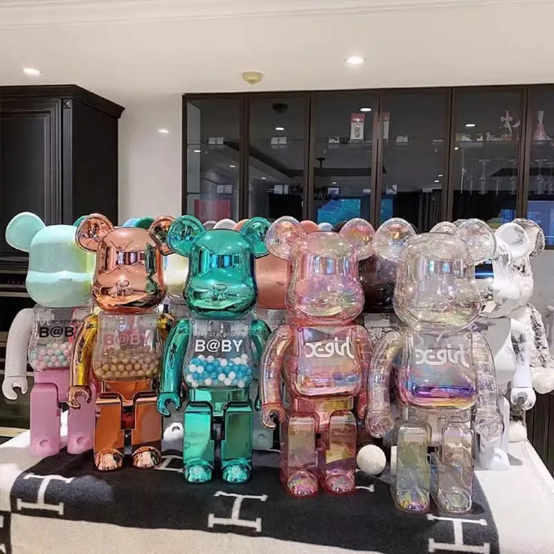 400% Bearbrick Figure Violent Bear Statues Bearbrick Collection Fashion Bear Figure Desktop Luxury Living Room Decorations Gifts