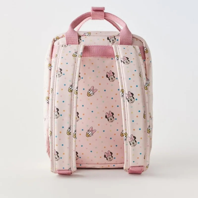 Disney-mochila infantil de dibujos animados de Minnie, Mini bolso escolar, bolso de hombro bonito para niños y niñas, novedad de 2024