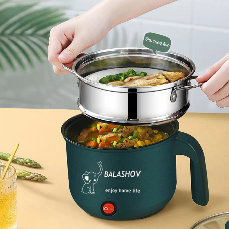 Multicooker eléctrico de 1,8l, ollas antiadherentes de una/doble capa, máquina de cocina multifunción para dormitorio doméstico