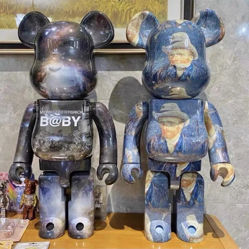 Figura de Bearbrick de 28cm, estatua de oso violento a la moda, decoración de escritorio, figurita de Bearbrick, decoración de lujo para sala de estar, 400%