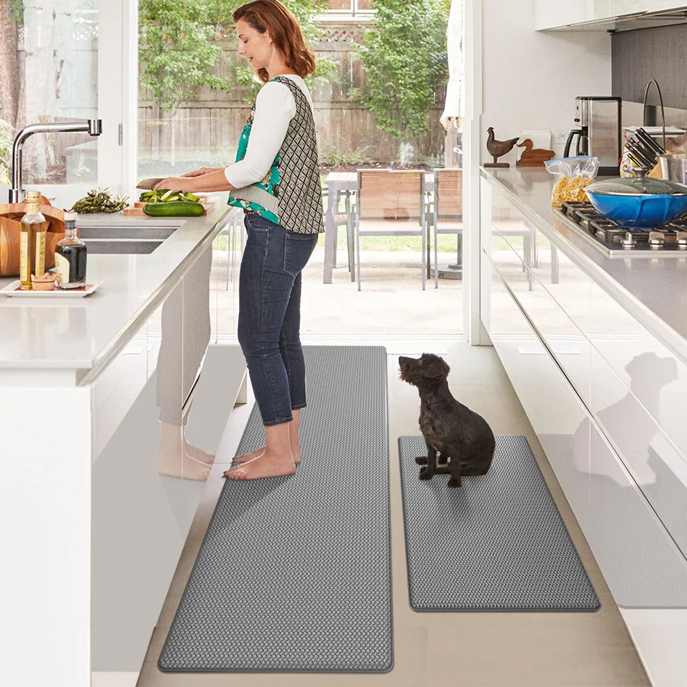 Dexi Anti-Slip Kitchen Mat Solid Color Area Rug Entrance Doormat Hallway Living Room Carpet Anti-slip Floor Mat