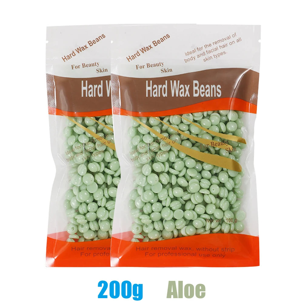 Haricots de cire pour épilation à la cire, 500g/400g/200g, pour Machine à chauffer la cire, sans bande, Film chaud dépilatoire, cire dure, épilation du corps, perles de cire