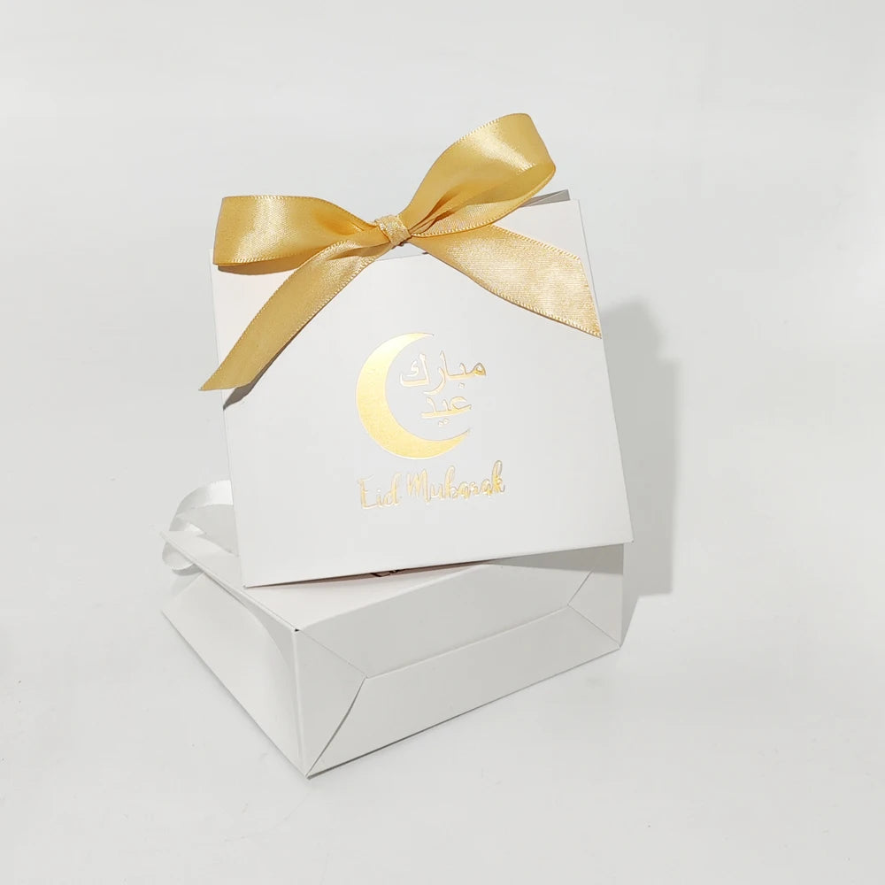 Happiness Ramadan Eid Mubarak Favor Boxes Treat Candy Box Party Favors Eid Mubarak Goodie Chocolates Biscuit Boxes