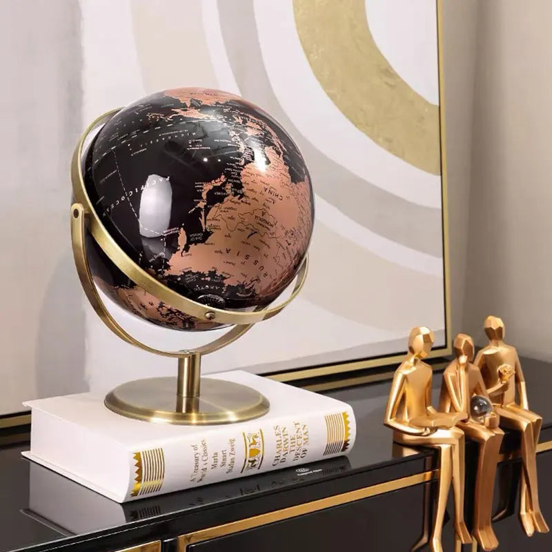 Desktop World Globe Retro Home Decor Accessories Globe Earth 20CM Light Luxury Globe Ornaments World Map Geography Office