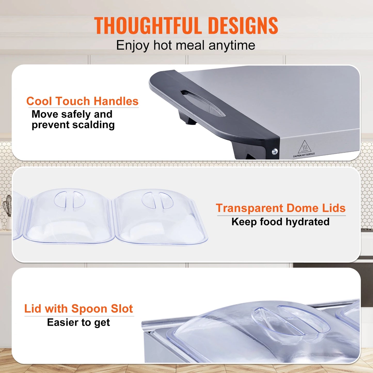 VEVOR Electric Buffet Server & Food Warmer / Electric Warming Tray, with Temp Control, Perfect for Catering, Parties, Events