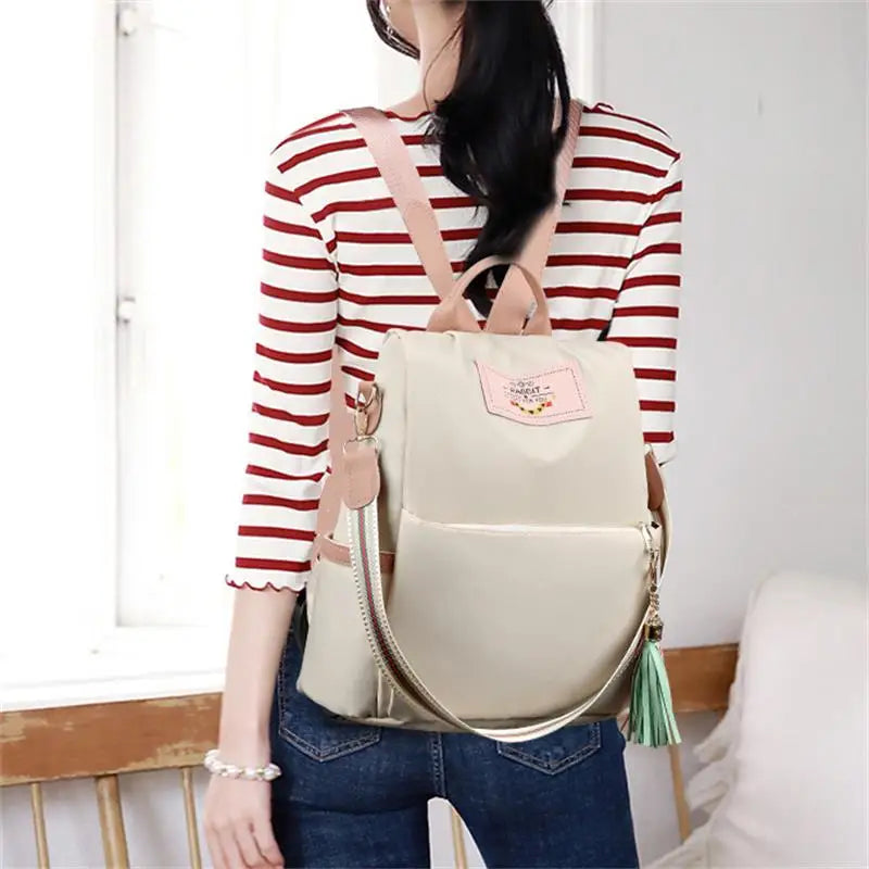 Nuevo bolso de hombro de alta calidad para mujer, bolsas de tela Oxford de gran capacidad, mochila para mujer, bolso de mano de Color, mochilas de hombro para mujer