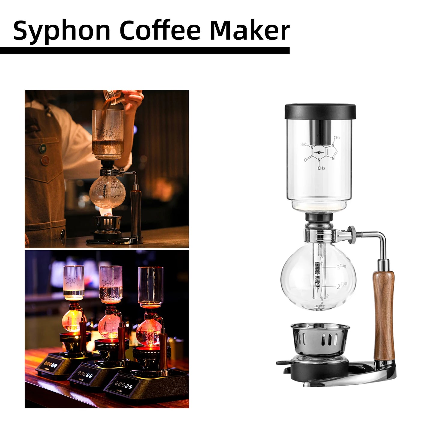 Cafetera de sifón MHW-3BOMBER, cafetera de sifón de vidrio transparente con agitador Vintage, accesorios profesionales para Barista doméstico