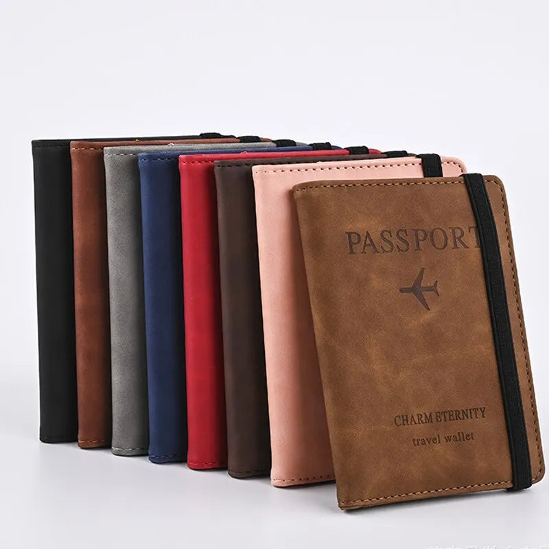 Portefeuille en cuir PU pour hommes, porte-passeport de voyage, porte-cartes, accessoires de voyage, porte-passeport à main, porte-cartes de visite