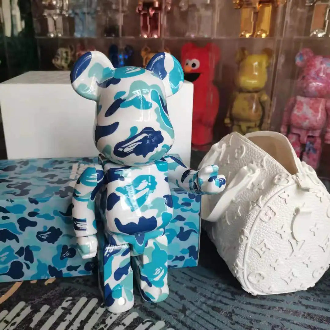 Anneau commun de Camouflage de 28cm, requin, Bearbrick, décoration de la maison, jouets ours, figurines d'action Chiaki, modèle d'articles de décoration modernes de luxe