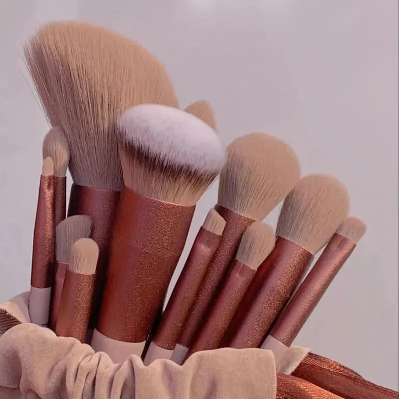 Ensemble de pinceaux de maquillage, 13 pièces, ombre à paupières, fond de teint, cosmétique pour femmes, fard à paupières, Blush, beauté, sac d'outils de maquillage doux