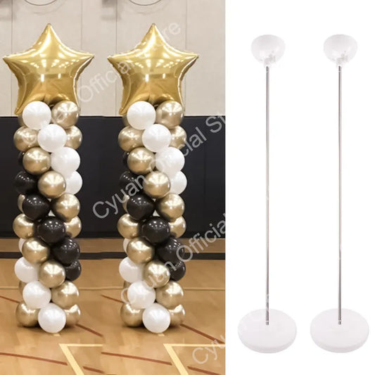 Support de colonne de ballons réglable, 1/2 ensembles, support de ballons en métal avec Base en plastique pour décoration de mariage, fête d'anniversaire, réception-cadeau pour bébé