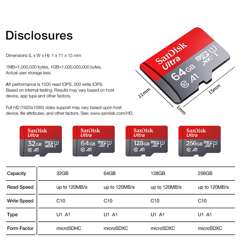 Ultra microsd 128GB 32GB 64GB 256GB 512GB A1 carte Micro SD SD TF carte Flash carte mémoire classe 10 pour téléphone