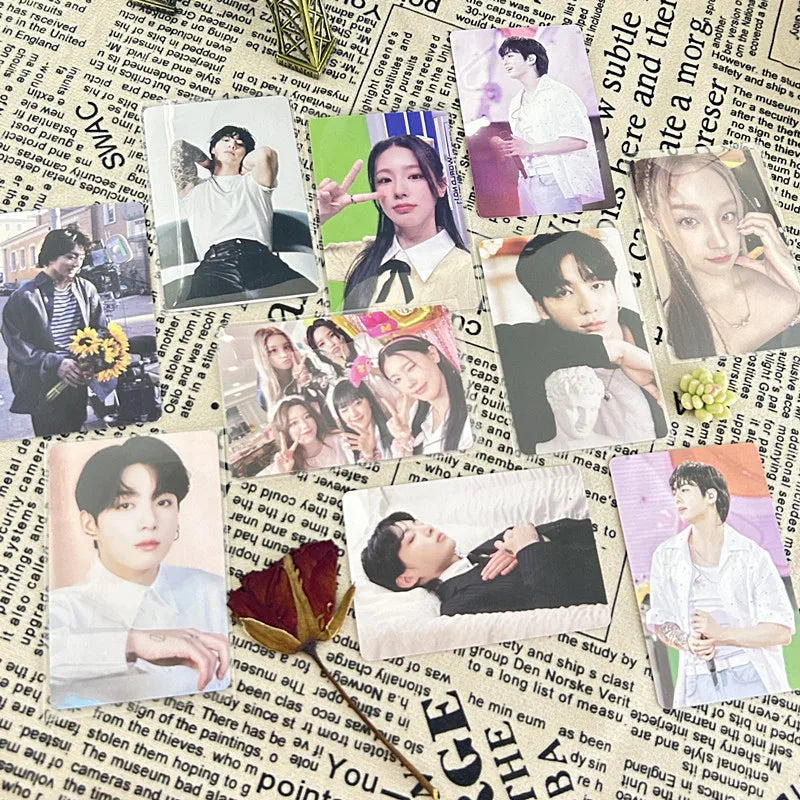 Fundas para tarjetas de Corea, 50 Uds., transparentes, sin ácido, CPP, duro, protector holográfico para sesión fotográfica, carpeta de álbum, tarjeta de palomitas de maíz para fotos