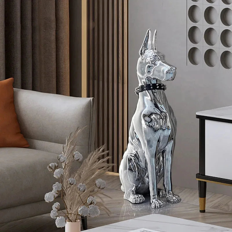 Decoración moderna para el suelo, galvanoplastia para porche de perro, mueble de TV junto a la sala de estar, adornos de alta calidad, estatua, accesorios para el hogar