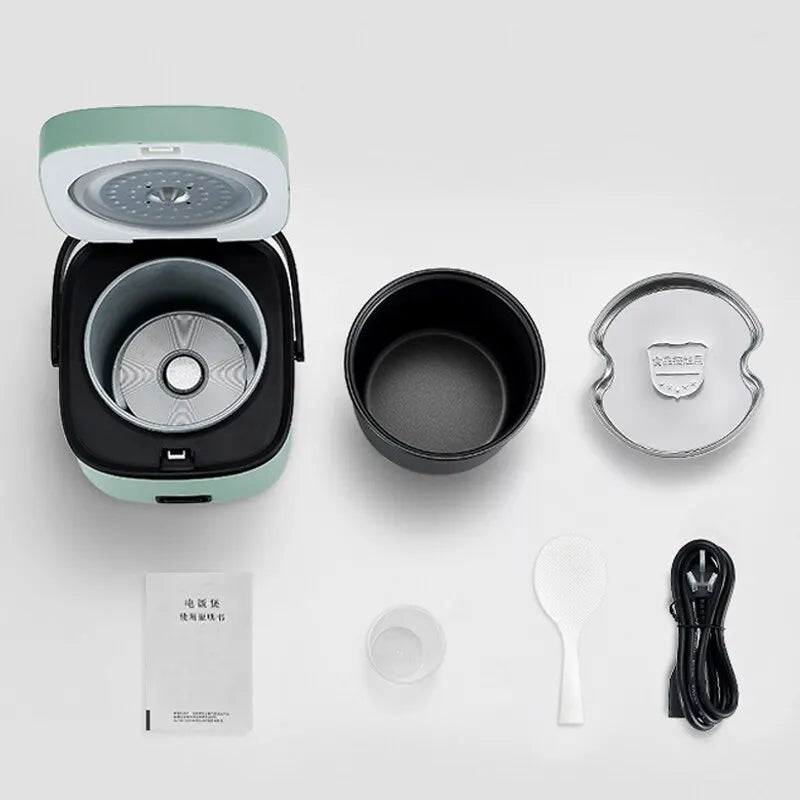 Olla arrocera eléctrica inteligente, miniollas multifuncionales que ofrecen utensilios de cocina antiadherentes para el hogar y la cocina, 220V con olla a vapor