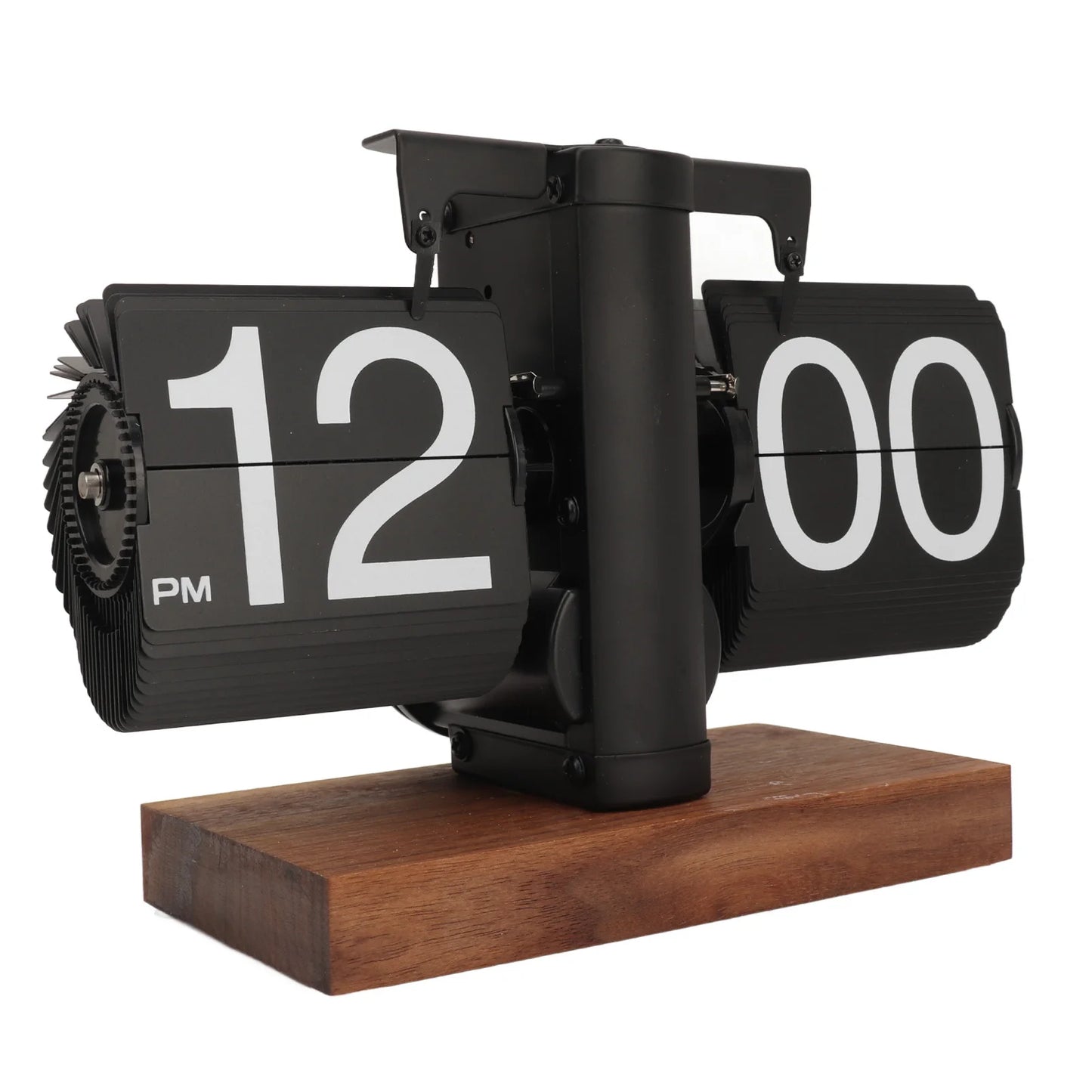 Horloge numérique rabattable, 12 heures, rétro, rotation automatique, horloge mécanique à piles, pour la décoration de la maison, de la chambre et du bureau