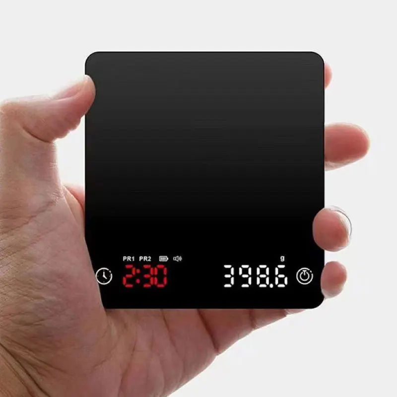 Báscula Digital para cocina o cafetería, balanza electrónica recargable cíclica de alta precisión, 2000g/0,1g, accesorios de barista para el hogar con temporizador