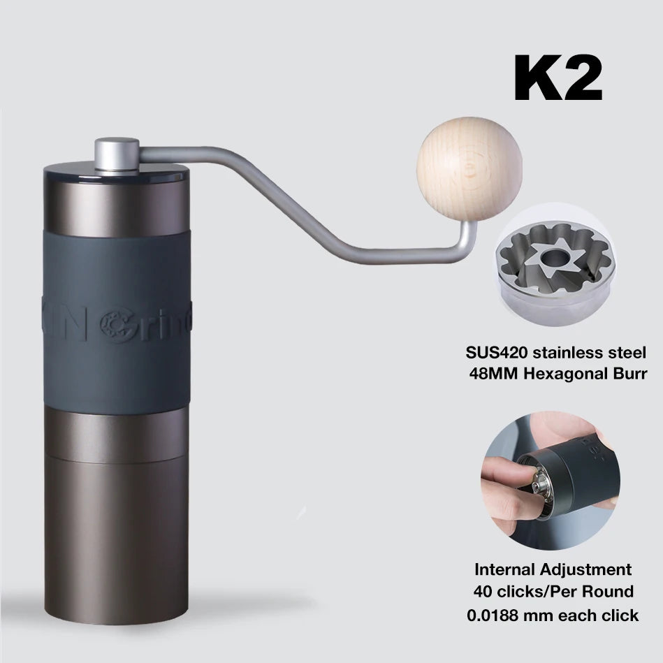 Kingrinder K2 / K4 / K6 Manual Coffee Grinder Portable Hand Mill 48mm SUS420 Stainless Steel Burr Grinding кофемолка 커피그라인더